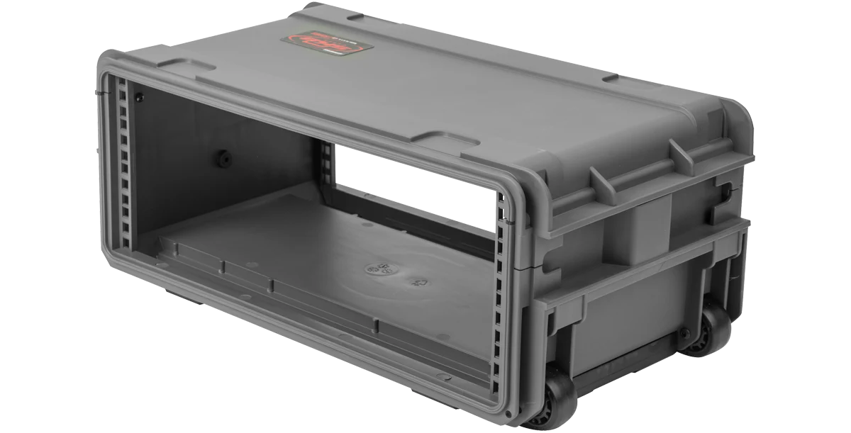 4U Injection Molded 11” Deep Rack w/Wheels, Dark Grey - Image 3